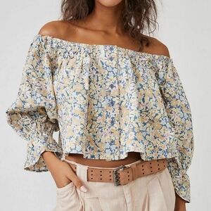 Free People James Smock Top Size Small With Foral Design